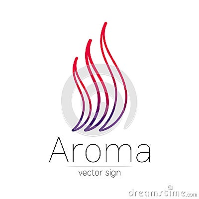 Aroma creative art vector symbol. Perfume element, smoke cigarette hot, vapor and cloud icon. Modern design element of Vector Illustration