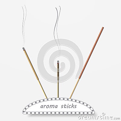 Aroma sticks on a gray background Vector Illustration