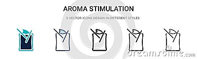 Aroma stimulation icon in filled, thin line, outline and stroke style. Vector illustration of two colored and black aroma Vector Illustration