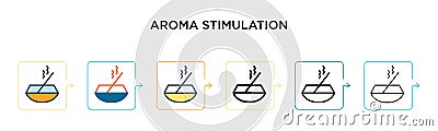 Aroma stimulation vector icon in 6 different modern styles. Black, two colored aroma stimulation icons designed in filled, outline Vector Illustration