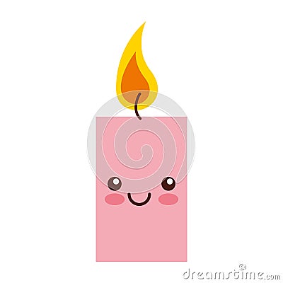 Aroma therapy candle spa kawaii character Vector Illustration