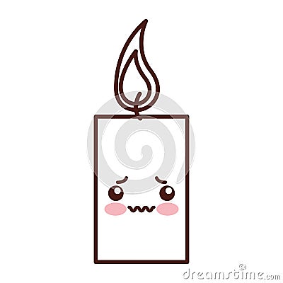 Aroma therapy candle spa kawaii character Vector Illustration