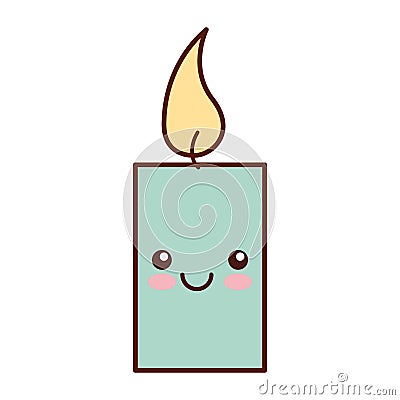 Aroma therapy candle spa kawaii character Vector Illustration