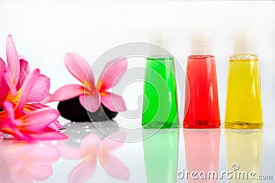 Aromatherapy concept with fresh frangipani flower Stock Photo