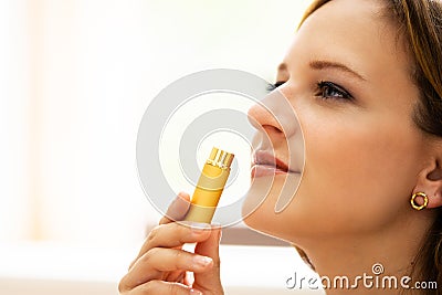 Aromatherapy Oil Nose Smell Stock Photo