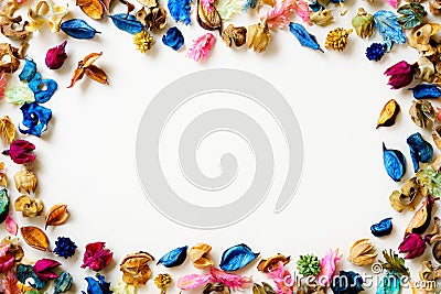 Aromatherapy potpourri mix of dried aromatic flowers with copy s Stock Photo