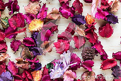 aromatherapy potpourri mix of dried aromatic flowers Stock Photo