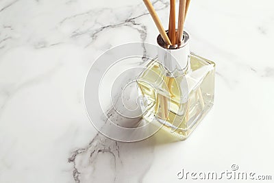 Aromatherapy reed diffuser air freshener horizontal Stock Photo