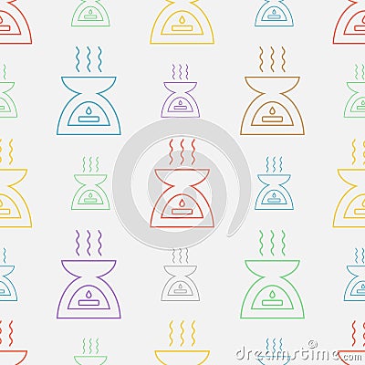 Aromatherapy seamless pattern with diffuser . Essential Oil line icon. Vector illustration. Vector Illustration