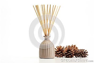 Aromatic air reed freshener isolated on white Stock Photo