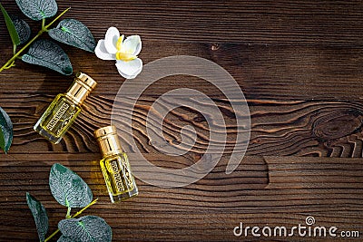 Aromatic Arabic essential oil - perfume in glass bottles Stock Photo