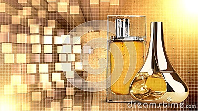 Aromatic Perfume bottles isolated on white Stock Photo
