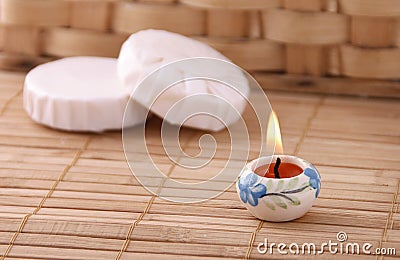 Aromatic candle Stock Photo