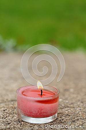 Aromatic candle burning Stock Photo