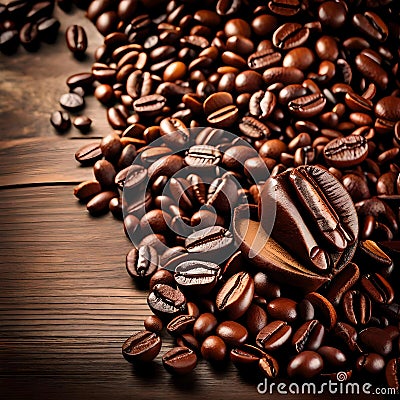 Aromatic coffee beans - ai generated image Stock Photo