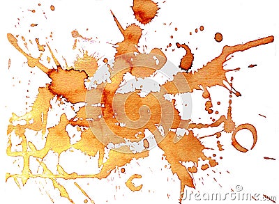 Aromatic Coffee blot. The pattern is painted with coffee droplets. Stock Photo