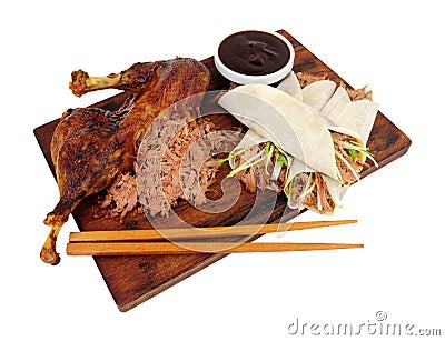 Aromatic half crispy duck Stock Photo