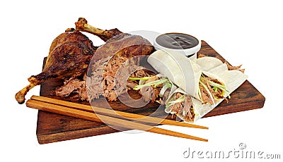 Aromatic half crispy duck Stock Photo