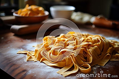 Aromatic Homemade pasta. Generate Ai Stock Photo