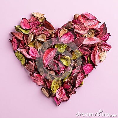 Aromatic mix of potpourri of dried flowers Stock Photo