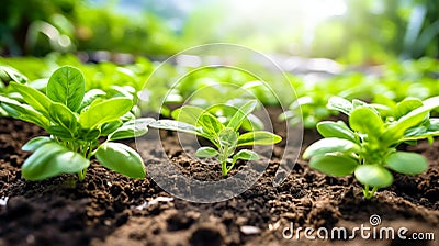 Aromatic plants thrive in fertile Thai herbal gardens.AI Generated Stock Photo