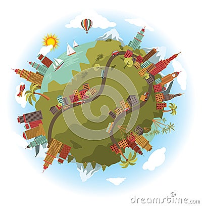 Around the world Vector Illustration