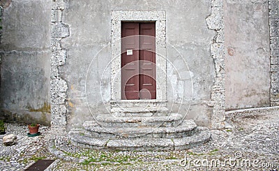 Arpino, Italy - Church's door Stock Photo