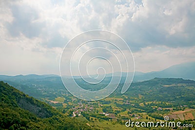 Arpino, italy - contryside panorama with clouds Stock Photo