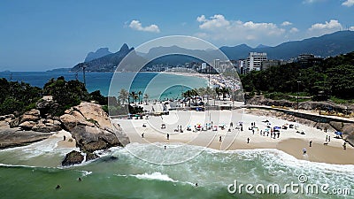 Arpoador Beach at Downtown Rio de Janeiro in Rio de Janeiro Brazil. Editorial Stock Photo