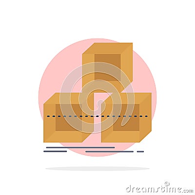 Arrange, design, stack, 3d, box Flat Color Icon Vector Vector Illustration