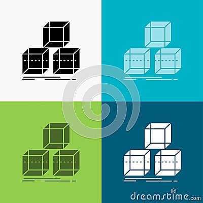 Arrange, design, stack, 3d, box Icon Over Various Background. glyph style design, designed for web and app. Eps 10 vector Vector Illustration