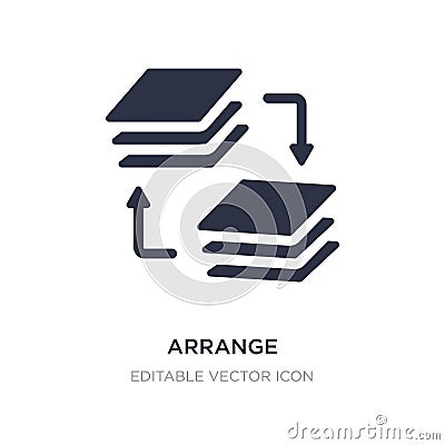 arrange icon on white background. Simple element illustration from Education concept Vector Illustration