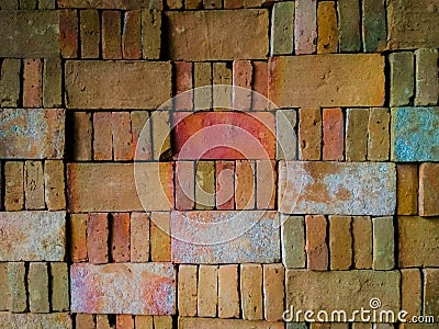 arrangement of bricks wallpapper background Stock Photo