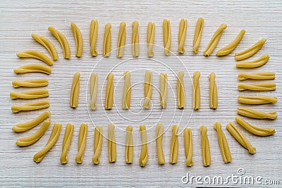 Arrangement of handmade italian pasta Stock Photo