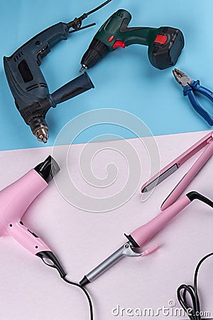 Arrangement of male and female items. Stock Photo