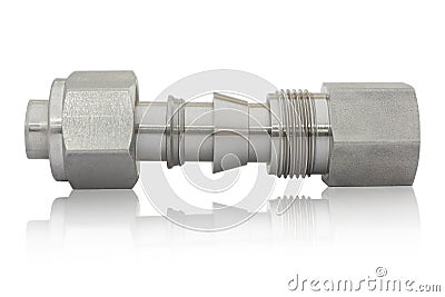 Arrangement of tubing and fitting for high pressure Stock Photo