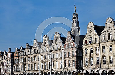 Arras, France. Grande Place Flemish facades Stock Photo