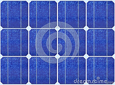 Array of blue solar panels Stock Photo