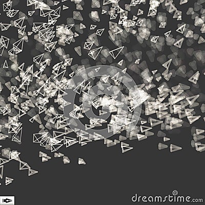 Array with Dynamic Emitted Particles. Abstract Dynamic Background. Bokeh Effect. Composition with Motion Effect. Vector Cartoon Illustration