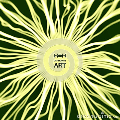 Array with Dynamic Particles. 3D Technology Style. Abstract Background. Vector Illustration Vector Illustration