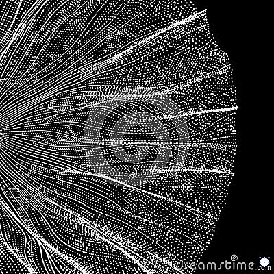 Array with Dynamic Particles. 3D Technology Style. Abstract Background. Vector Illustration Vector Illustration