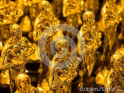 Array of golden statues Editorial Stock Photo