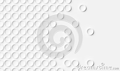 Array or grid of offset spaced white circular rings background wallpaper banner pattern with copy space Cartoon Illustration