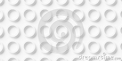 Array or grid of offset spaced white circular rings background wallpaper banner pattern Cartoon Illustration