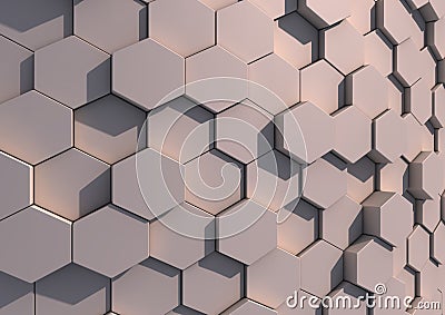 An array of hexagons Stock Photo