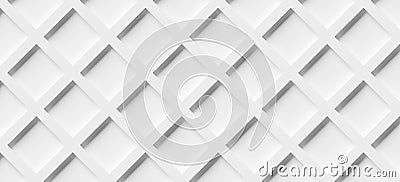 Array of inset white cube boxes block background wallpaper banner full frame filling, diagonal rotated Cartoon Illustration