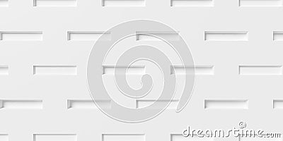 Array of large inset cube blocks geometrical white background wallpaper banner pattern Cartoon Illustration