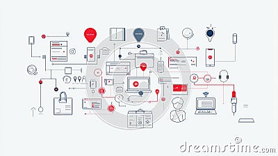 An Array of Optimized Technical Support Icons for Enhanced Customer Service Workflow Visuals Stock Photo