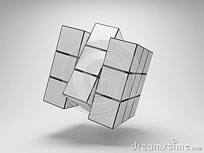 Array puzzle from cubes Cartoon Illustration