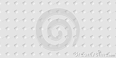 Array of rotated white cube square boxes block background wallpaper banner full frame filling Cartoon Illustration